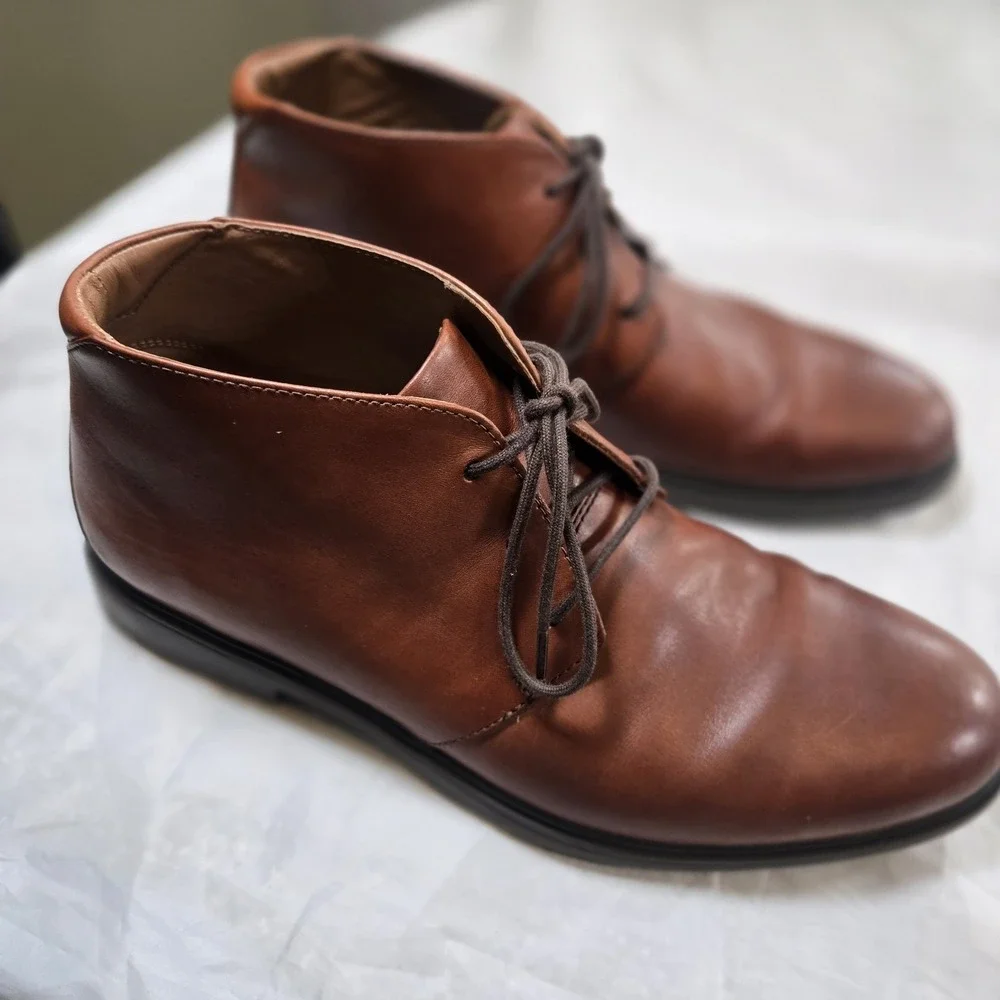 Clarks Un Tailor Mid Unstructured Brown Leather Chukka Boots Men's 9.5M 26144678